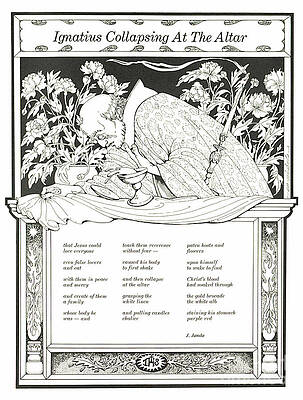 Wall Art featuring the drawing Ignatus Collapsing At The Altar by William Hart McNichols