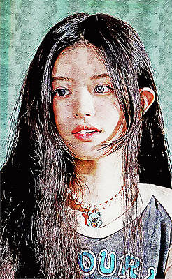 Woman Digital Art - ILLIT, Tick-Tack, Minju by Gradify Creations