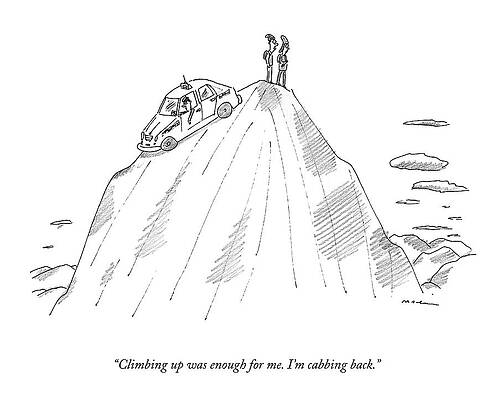 Mountain Wall Art featuring the drawing I'm Cabbing Back by Michael Maslin