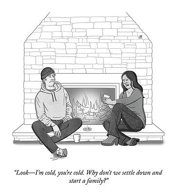 Cold Drawing - I'm Cold, You're Cold by Lila Ash