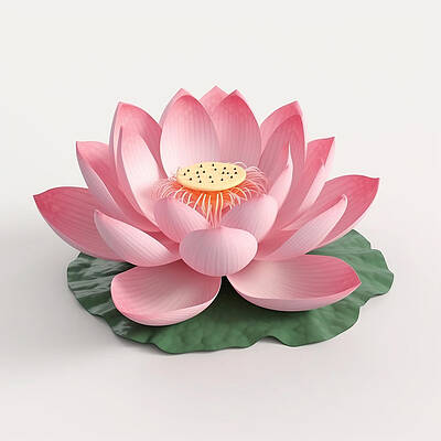 Serene Digital Art - Image Of A Lotus Flower by Andre Petrov