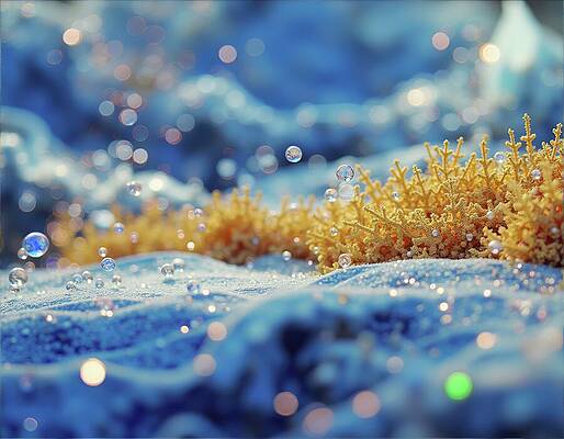 Dreamlike Digital Art - Imaginary Gold Lichen by Eris And AI