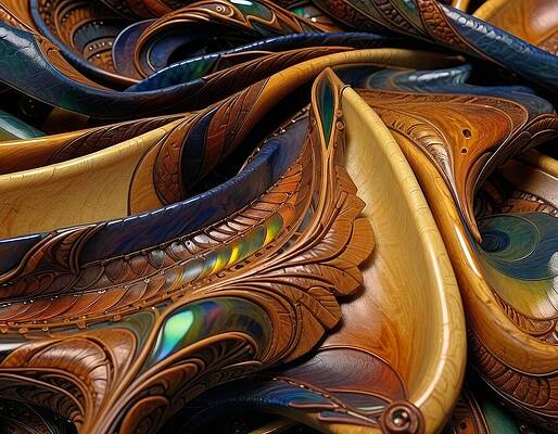 Organic Wall Art featuring the digital art Improbable Wood by Eris And AI