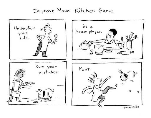 Cook Wall Art featuring the drawing Improve Your Kitchen Game by Liza Donnelly