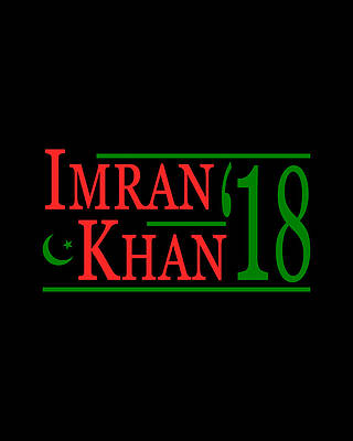2018 Wall Art featuring the digital art Imran Khan PTI 2018 Pakistan by Flippin Sweet Gear