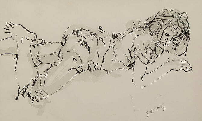 Wall Art featuring the drawing In Deep Thought by Susan Orosz