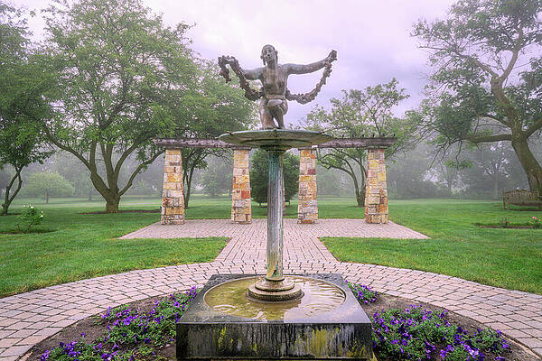 Foggy Morning Garden Sculpture Wall Art