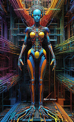 Wall Art featuring the ai art In Recharge by Rafael Salazar