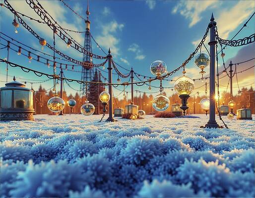 Magical Winter Wonderland at Dusk Digital Art