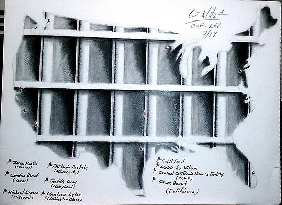 Wall Art featuring the drawing Incarceration Nation by Donald 'C-Note' Hooker