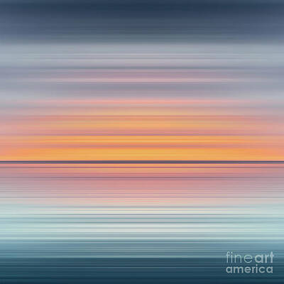 Vibrant Photograph - India Colors - Abstract Wide Oceanscape - Triptych Center - 2 Of 3 by Stefano Senise