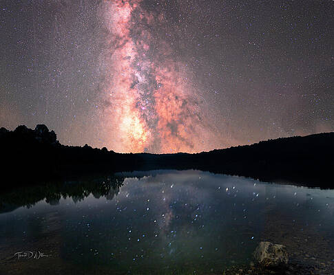 Appalachia Wall Art featuring the photograph Indian Boundary Lake Starlit Reflections by Theresa D Williams Smoky Mountains