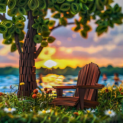 Landscape Wall Art featuring the digital art Indian Lake Michigan by Paul Charles