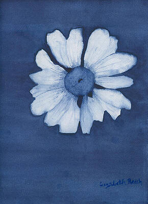 Flower Painting - Indigo Daisy Flower by Elizabeth Reich