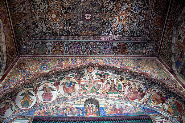 Wall Art featuring the photograph Indra Sabha Mural-1 Ram Rai Darbar Sahib, Dehradun by Sanjay Marathe