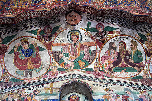 Wall Art featuring the photograph Indra Sabha Mural-2 Ram Rai Darbar Sahib, Dehradun by Sanjay Marathe