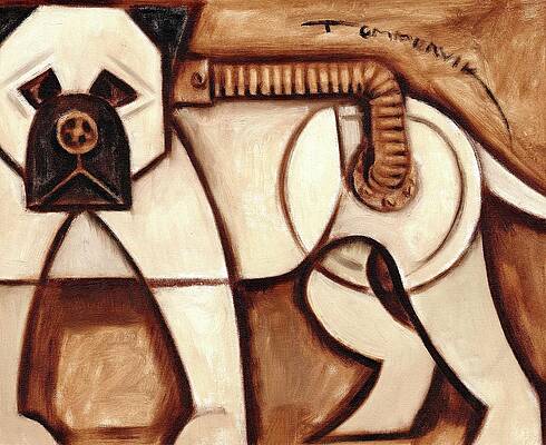 Dog Painting - Industrial BullMastiff Dog Art Print by Tommervik