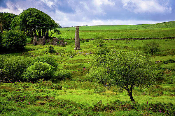 Ruined Mill in Lush Landscape Photograph