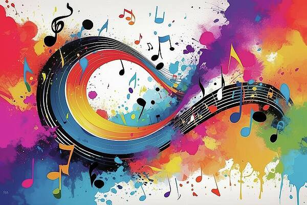 Wall Art featuring the digital art Infinity Of Music And Color - AM1219 by Don Northup