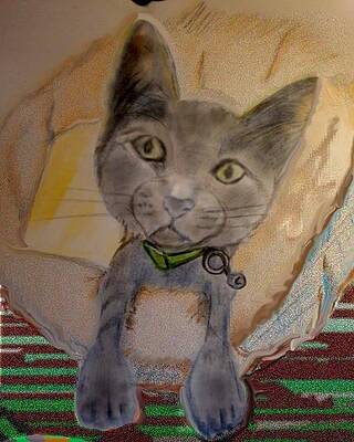 Mixed Media - Inquisitive Mr. Q. by Pamela Calhoun