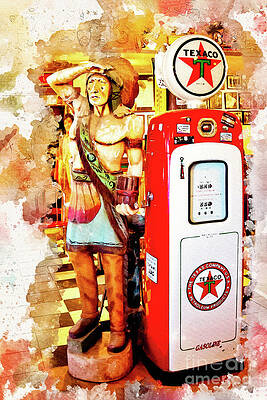 Wall Art featuring the mixed media Inside Hackberry General Store - Route 66 - Watercolor by Tatiana Travelways