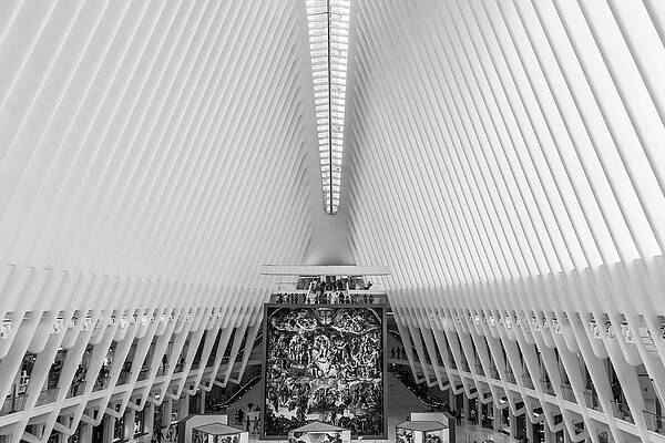 Architecture Wall Art featuring the photograph Inside Oculus In Black And White by Elvira Peretsman