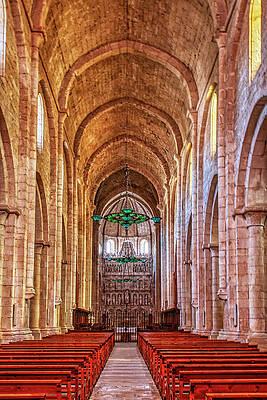 Wall Art featuring the photograph Inside Poblet Monastery Poblet Monastery Church Nave by Tatiana Travelways