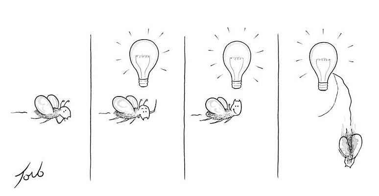 Minimalist Wall Art featuring the drawing Inspiration And Consequence by Tom Toro