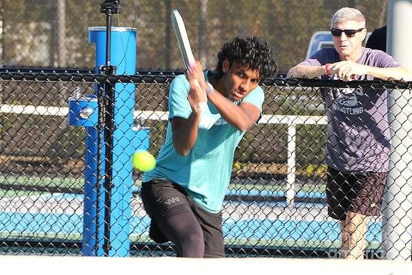 Intense Tennis Match Action Wall Art