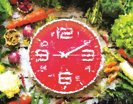 Expression Wall Art featuring the painting 60 Minutes by Gradify Creations