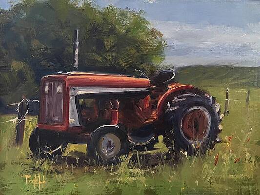 Sky Wall Art featuring the painting International Harverster by Laura Toth