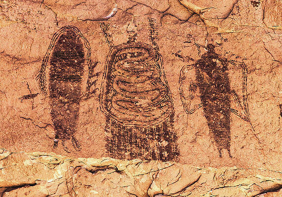 Prehistoric Photograph - Intestine Man Panel, Utah by Abbie Warnock