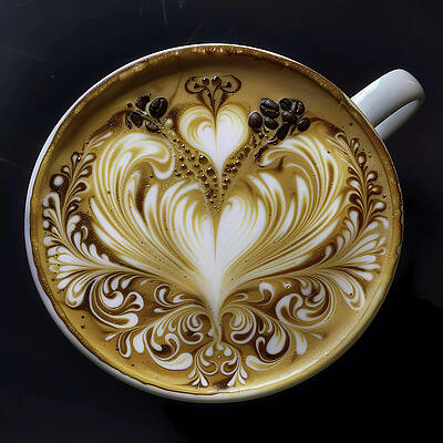 Wall Art featuring the digital art Intricate_coffee_art_1 by Andre Petrov