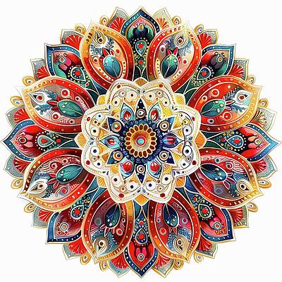 Geometric Digital Art - Intricate_mandala_pattern_No 7 by Andre Petrov