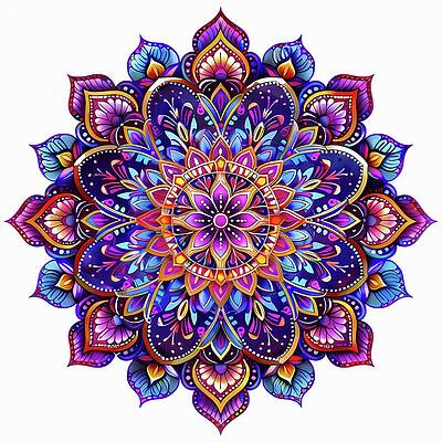 Geometric Digital Art - Intricate_mandala_pattern_No 8 by Andre Petrov