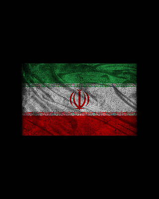 Cool Wall Art featuring the digital art Iran Flag Retro by Flippin Sweet Gear