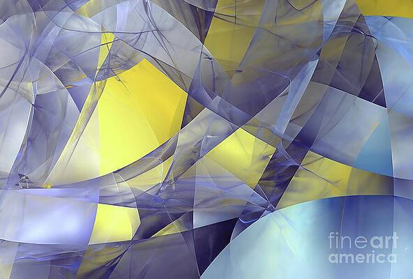 Crystal-Like Abstract Forms Digital Art