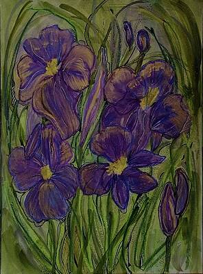 Flower Wall Art featuring the painting Iris Retrograde by Stacey Torres