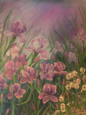 Wall Art featuring the painting Irises by Barbara Landry