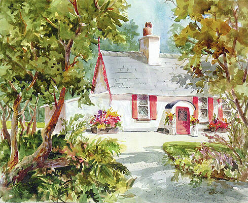 Wall Art featuring the painting Irish Cottage #4 by Sheila Parsons