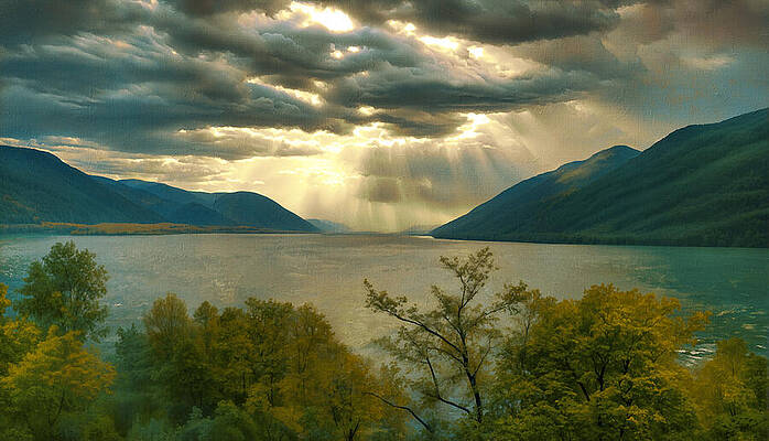 Mountain Wall Art featuring the digital art Iron Gates Gorge Of The Danube - Digital Painting by Nicko Prints