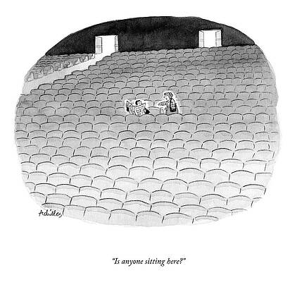 Sitting Drawing - Is Anyone Sitting Here? by Pat Achilles