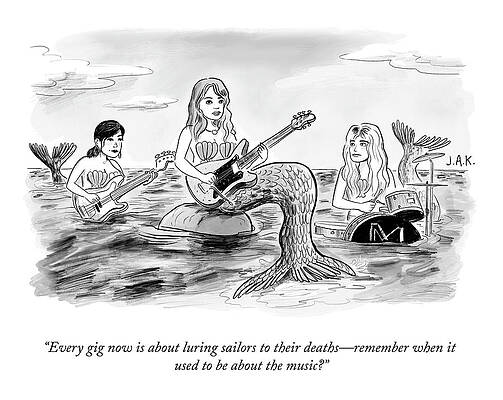 Sailor Wall Art featuring the drawing It Used To Be About The Music by Jason Adam Katzenstein