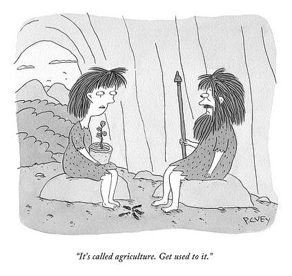 Stone Wall Art featuring the drawing It's Called Agriculture by Peter C Vey