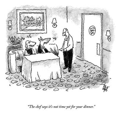 Humor Drawing - It's Not Time Yet by Frank Cotham