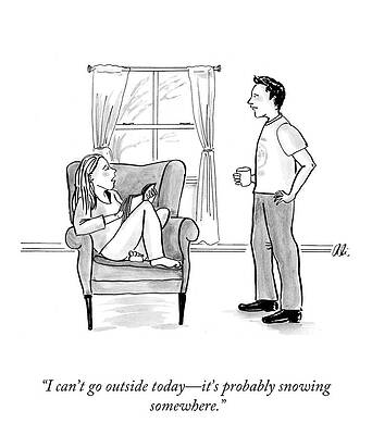 Wind Drawing - It's Probably Snowing Somewhere by Ali Solomon