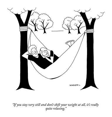 Couple Relaxing in a Hammock Drawing