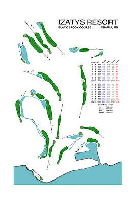 Course Wall Art featuring the digital art Izatys Resort - Black Brook Course by Flop Shot Studio