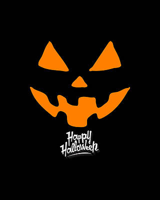 Pumpkin Wall Art featuring the digital art Jack-O-Lantern Pumpkin Happy Halloween by Flippin Sweet Gear
