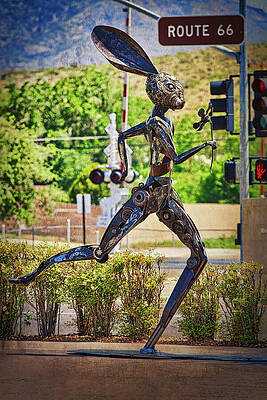 Wall Art featuring the photograph Jack Rabbit Art In Kingman Arizona, On Route 66 - Vertical by Tatiana Travelways